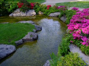 日本庭園,川の流れ,清流